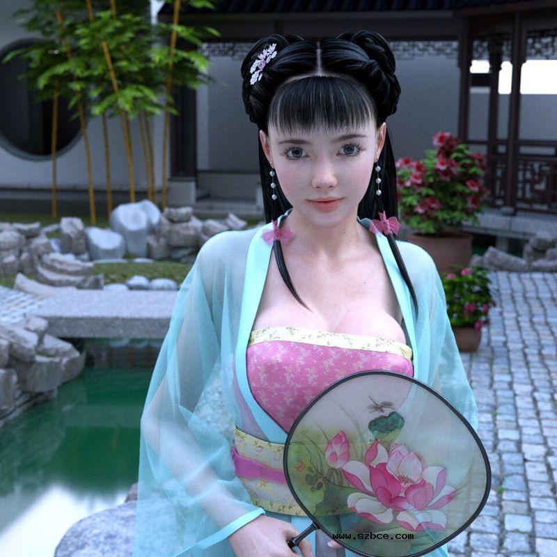 【AI生成】有扇子的女人