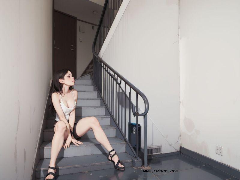 【AI生成】少女樓梯間露出